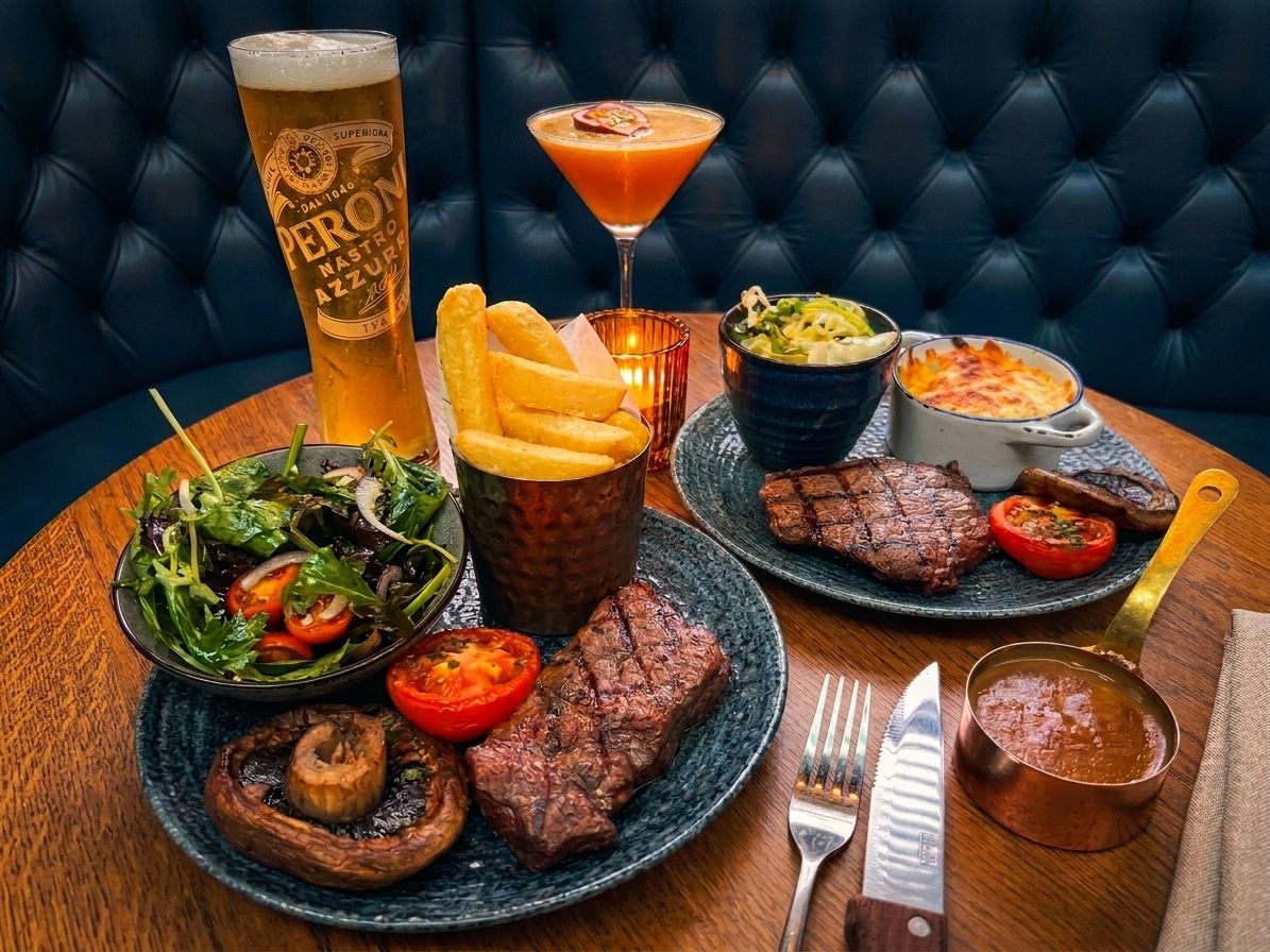 Steak and a cocktail or beer for £25